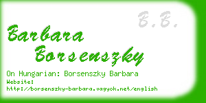 barbara borsenszky business card